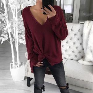 ✨SALE✨ Burgundy Knit LS